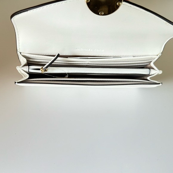 Michael Kors Jet Set Fulton Large Flap Continental Wallet Optic White - Picture 5 of 8